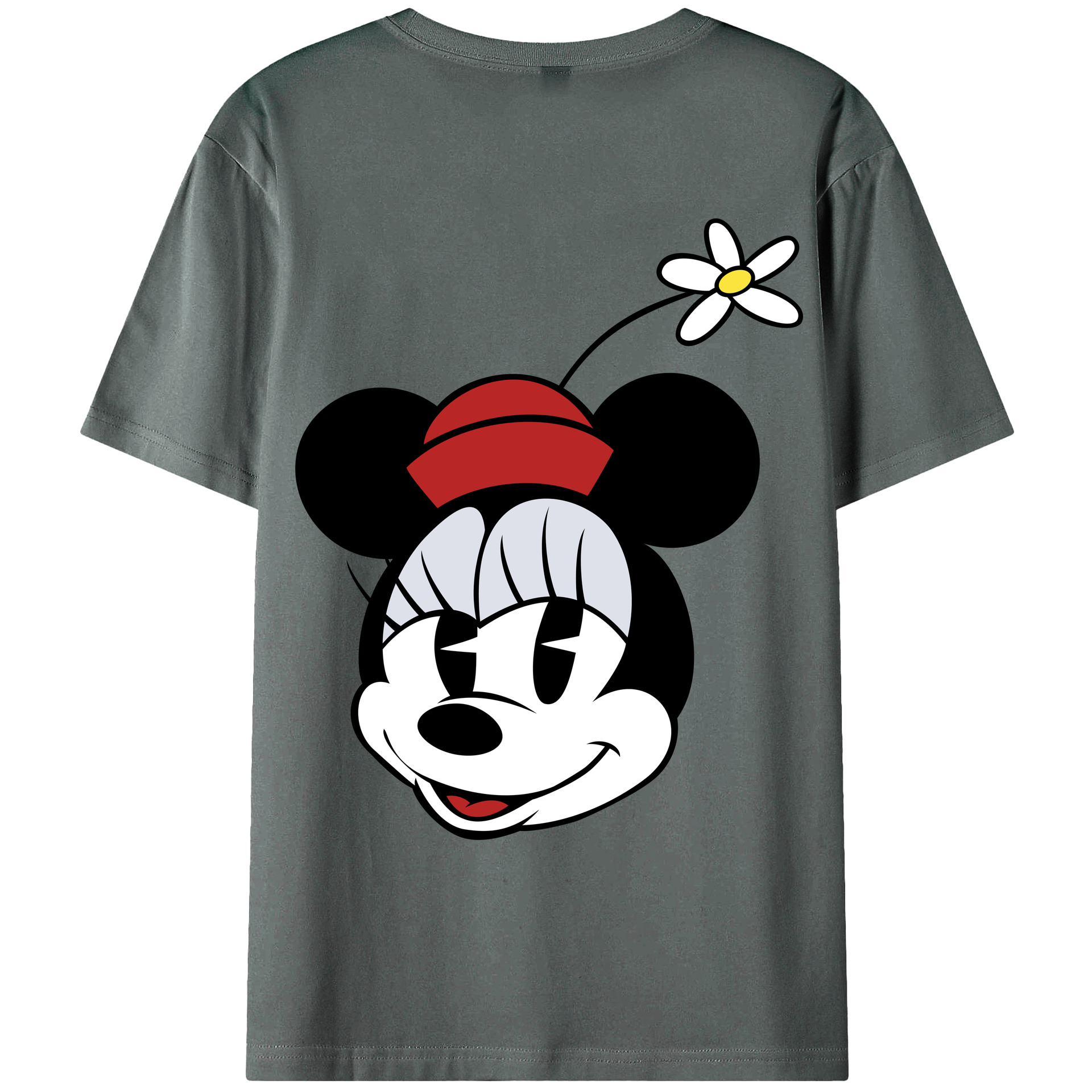 ミッキーマウス Mickey Mouse 綿100％ メンズ半袖Tシャツ（バックプリント） 通気性